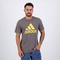 Camiseta Adidas Big Logo Cinza e Amarela