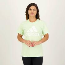 Camiseta Adidas Big Logo Feminina Verde e Branca
