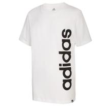 Camiseta Adidas Boys de manga curta com logotipo de algodão branca