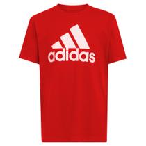 Camiseta Adidas Boys de manga curta de algodão estampada Red Core