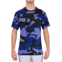 Camiseta Adidas Camo Train Essentials Azul e Preta