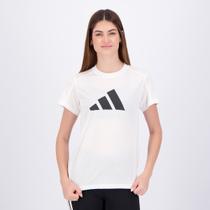 Camiseta Adidas Essentials Logo Feminina Branca e Preta Camiseta Adidas Essentials Logo Feminina Branca e Preta