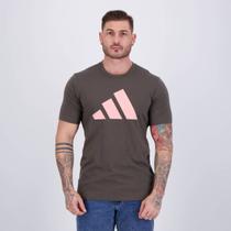 Camiseta Adidas Essentials Logo Verde e Rosa