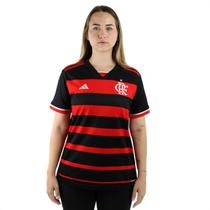 Camiseta Adidas Flamengo I Vermelha e Preto - Feminina