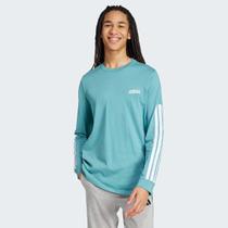 Camiseta Adidas Grafica Script Manga Longa Verde Água