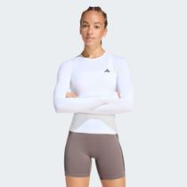 Camiseta Adidas Manga Longa Essentials Primelift Feminina Branca