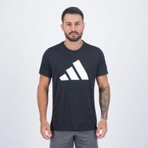 Camiseta Adidas Run It Preta e Branca Camiseta Adidas Run It Preta e Branca