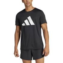 Camiseta Adidas Run It Tee Cor: Preto E Branco - Tamanho: G