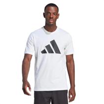 Camiseta Adidas Training Essentials Logo Branco e Preta - Masculina