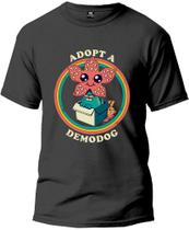 Camiseta Adopt a Demodog Masculina Básica Fio 30.1 100% Algodão Manga Curta Premium