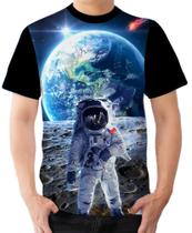 Camiseta Ads Astronauta Galáxia Planetas 2