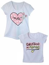 Camiseta Adulta e Infantil Chicletinho da Mamãe Kit Tal Mãe Tal Filha