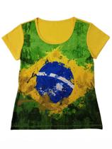 Camiseta Adulta Feminina Plus Size Brasil