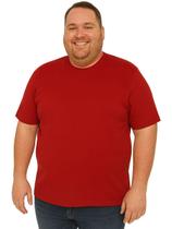 Camiseta Adulta Manga Curta Básica Lisa Vermelha Tamanho Plus Size