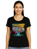 Camiseta Adulta Manga Curta Temática Flash Back Estampa Fitas