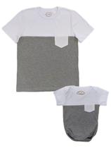 Camiseta Adulta Masculina e Body de Bebê com Bolso Tal Pai Tal Filho - Calupa