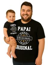 Camiseta Adulta Masculina e Body de Bebê Papai Tamanho Especial Plus Size