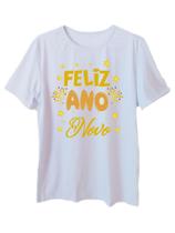 Camiseta Adulta Masculina Manga Curta Feliz Ano Novo Camiseta Adulta Masculina Manga Curta Feliz Ano Novo