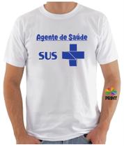 Camiseta Adulto Agente de Saúde SUS Est. azul - Profissões Zlprint