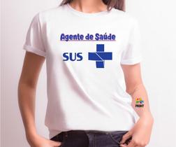 Camiseta Adulto Agente de Saúde SUS Est. Rosa - Profissões Zlprint