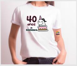 Camiseta Adulto Aniversário 40 Anos de Gostosura Flork - Festa Zlprint