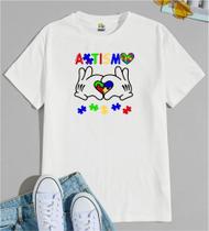 Camiseta Adulto Autismo Quebra Cabeça Luvas Mickey Est. 1.50 - Autista Zlprint