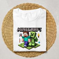 Camiseta Adulto Infantil Minecraft, roblox- poliéster, jogo, camisa gamer