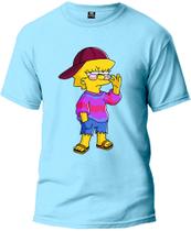Camiseta Adulto Lisa Simpsons Masculina Tecido Premium 100% Algodão Manga Curta Fresquinha