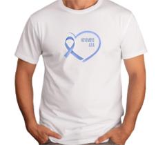 Camiseta Adulto NOVEMBRO AZUL Coração Est.10 - ZLprint