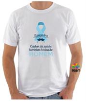 Camiseta Adulto NOVEMBRO AZUL Cuidar da Saúde também é coisa de Homem Est.1 - ZLprint