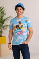 Camiseta Adulto O Mundo Bita Azul Pipas