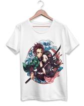 Camiseta Adulto ou Infantil Demon Slayer Tanjiro Nezuko Camiseta Adulto ou Infantil Demon Slayer Tanjiro Nezuko