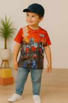 Camiseta adulto ou infantil Transformers vermelho