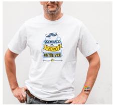 Camiseta Adulto Promovida a Vovô Outra Vez Est.Azul - Chá de Bebê Revelação Zlprint Camiseta Adulto Promovida a Vovô Outra Vez Est.Azul - Chá de Bebê Revelação Zlprint