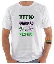 Camiseta Adulto TITIO Guardião do Segredo Est. Lilás Verde - Chá de Bebê Revelação Zlprint