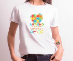 Camiseta Adulto Unissex Autismo o que nos conecta é o amor - Autista Est. 5.9 Zlprint