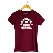 Camiseta Aeropostale Bordada Bordô Feminina