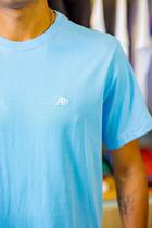 Camiseta Aeropostale Masculina Básica Azul Bebê Bordado Aero Branco