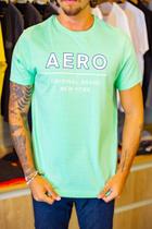 Camiseta Aeropostale Masculina Estampada NY Verde Claro