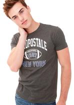 Camiseta Aeropostale Masculina Football NY 1987 Grafite Mescla