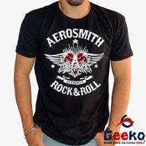 Camiseta Aerosmith 100% Algodão Rock & Roll Geeko