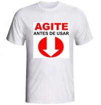 Camiseta Agite antes de usar branca fornecedor M&M Presentes Personalizados