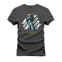 Camiseta Agodão T-Shirt Unissex Premium Macia Estampada Estatua Nyc