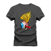 Camiseta Agodão T-Shirt Unissex Premium Macia Estampada Olho Anjun