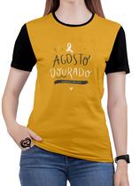 Camiseta Agosto Dourado PLUS SIZE Feminina Blusa Amarelo