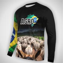 Camiseta Agro Agricultura Masculina com Proteção Uv Manga Longa Roça Fazenda Pecuaria