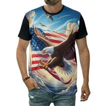 Camiseta Águia Bandeira Estados Unidos América Eua País Camiseta Águia Bandeira Estados Unidos América Eua País