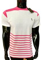 Camiseta Aleatory Listrada Rosa