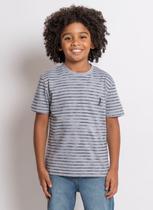 Camiseta Aleatory Mini Print Kids Striped Cinza Camiseta Aleatory Mini Print Kids Striped Cinza