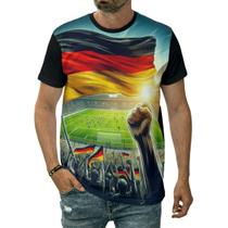Camiseta Alemanha Bandeira País Estádio De Futebol Torcida
